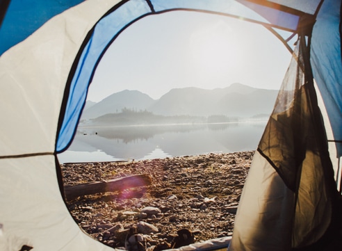 Camping on beach in Mission