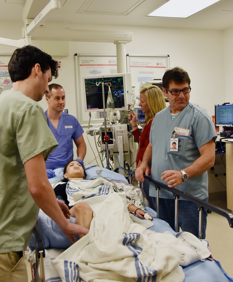 Emergency room patient and staff